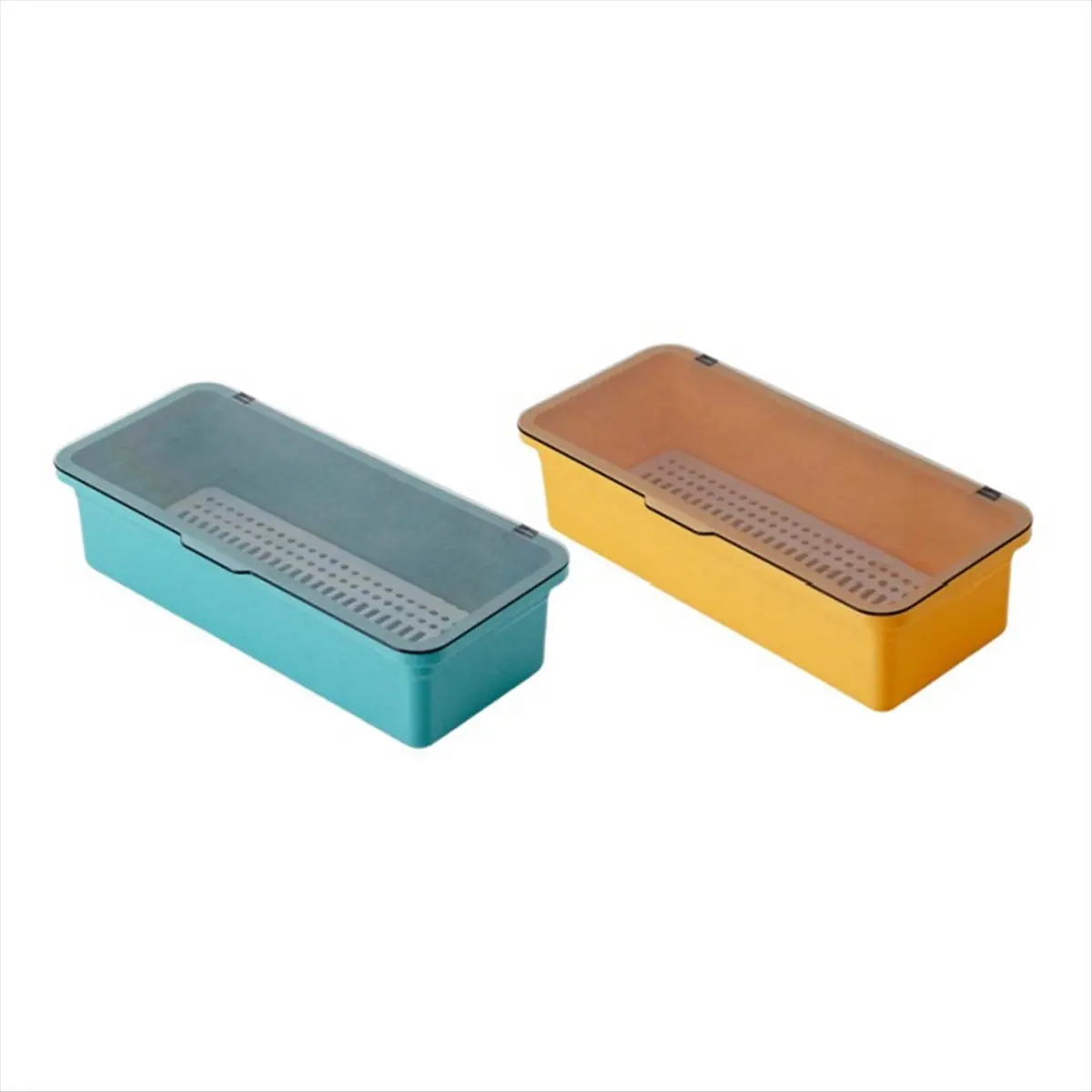REST Drawer Organizer, Clear Vanity Desk Storage and Organizer, Make Up Holder with Lid for Bathroom Display Storage A