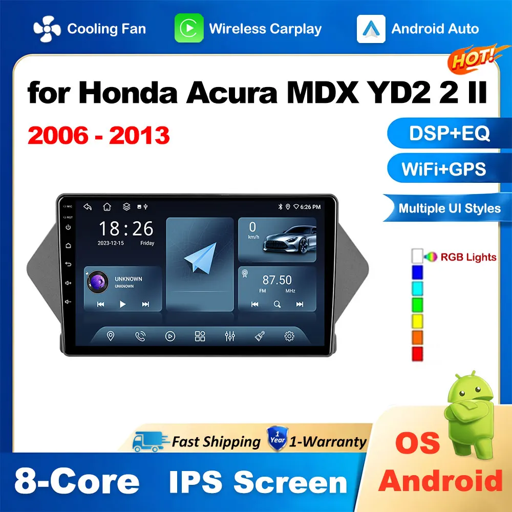 

for Honda Acura MDX YD2 2 II 2006 - 2013 Car Radio Multimedia Player GPS Navi Android System Bluetooth DSP Stereo HD Screen