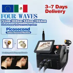 Pico Picosecond Laser Nd Yag Q-switch Tattoo Remova Output Power Yechnology Without Water 755nm diode laser hair removal machine