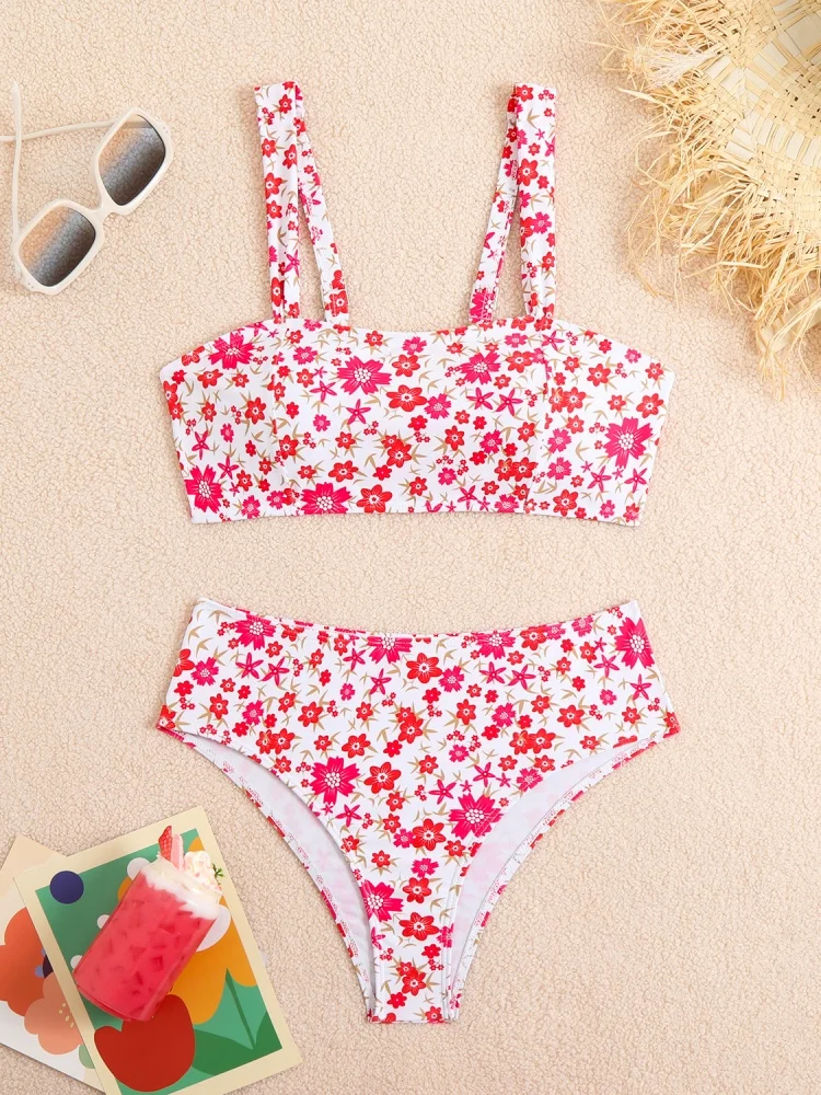 Bikini Women Swimsuit 2025 New Sunflower Sling Bikinis Set Sexy High Waist Swimwear Summer Two Piece Beach Bathing Suit Female