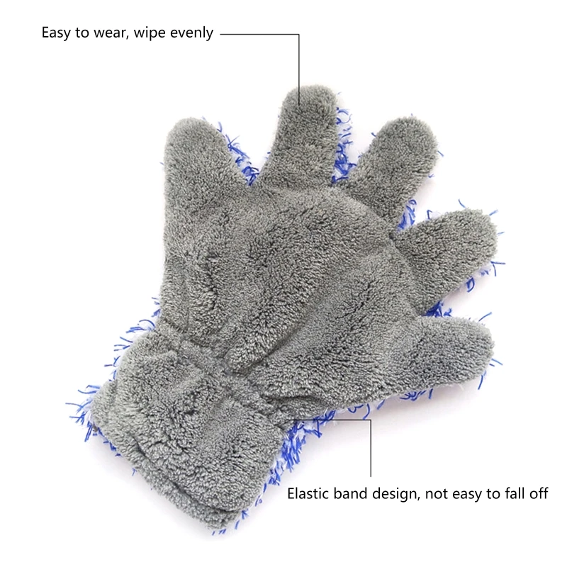 Car Cleaning Glove Microfiber Dusting Mitt Maximum Absorbency Plush Glove