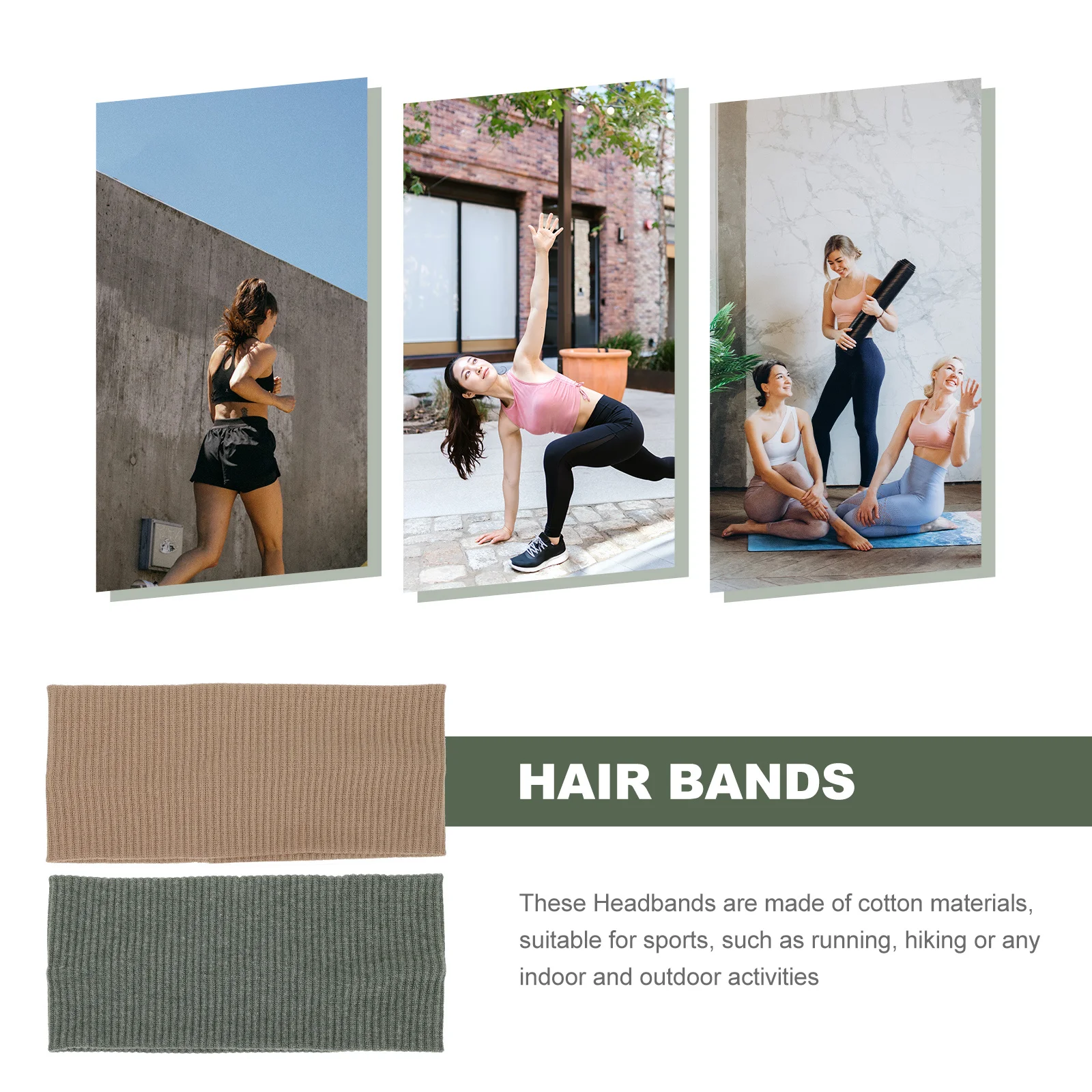 

2Pcs Sports Sweat Headbands Cotton Athletic Hair Bands Flexible Lightweight Workout Accessories for Women Hair Bands