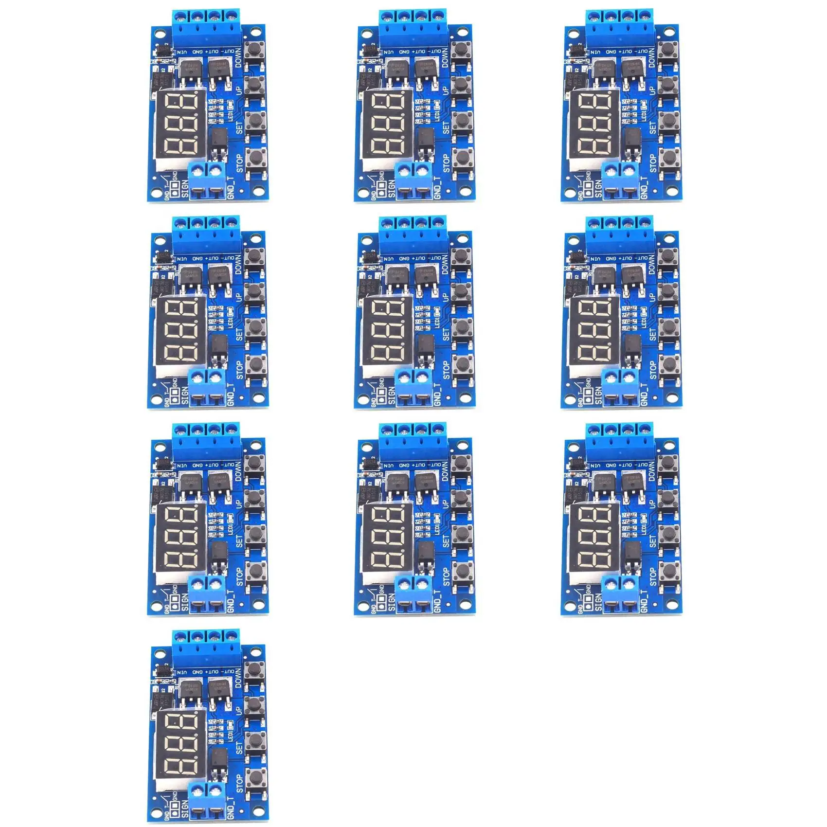 

【СУРПРАЙС】10X DC 12V 24V LED-модуль с цифровым реле задержки времени, плата управления с двумя транзисторами MOS