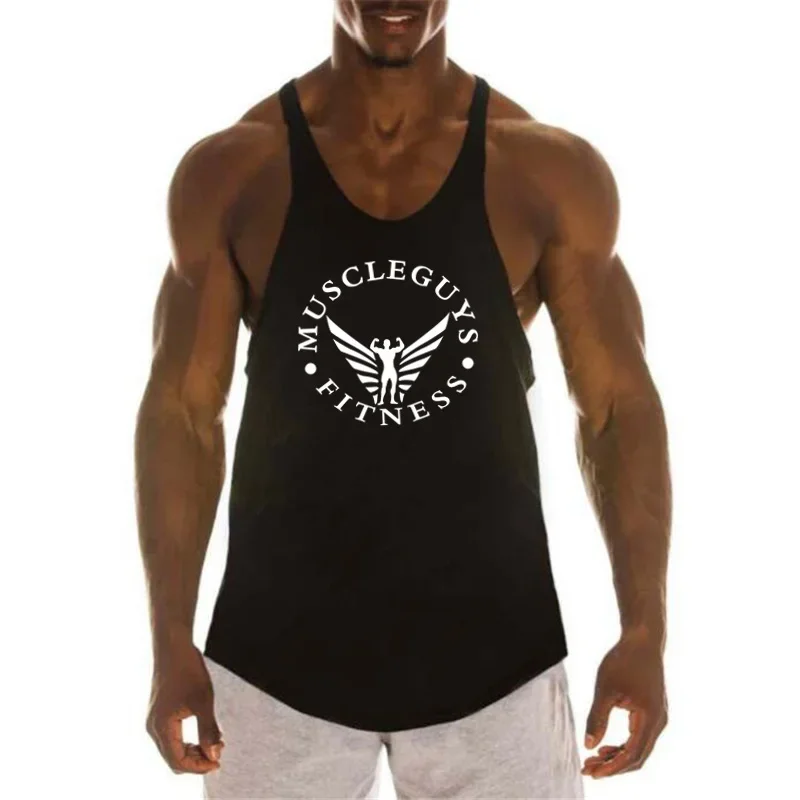 Men's gym clothing running Vest Power Regatas Fitness Bodybuilding Workout Tank Tops 100% Cotton Muscle Undershirt