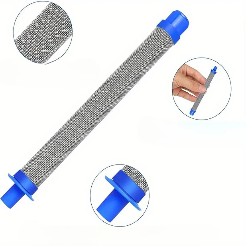 

5 шт. синие фильтры для безвоздушных распылителей, сменные аксессуары для распыления высокого давления на 60 сеток, вставной тип