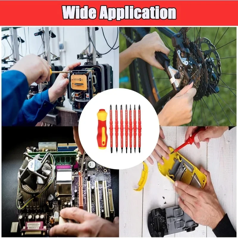 14in1 & 3in1 مفك براغي معزول كومبو نصائح مغناطيسية مجموعة أدوات كهربائية لإصلاح المنزل الكهربائي الاحترافي