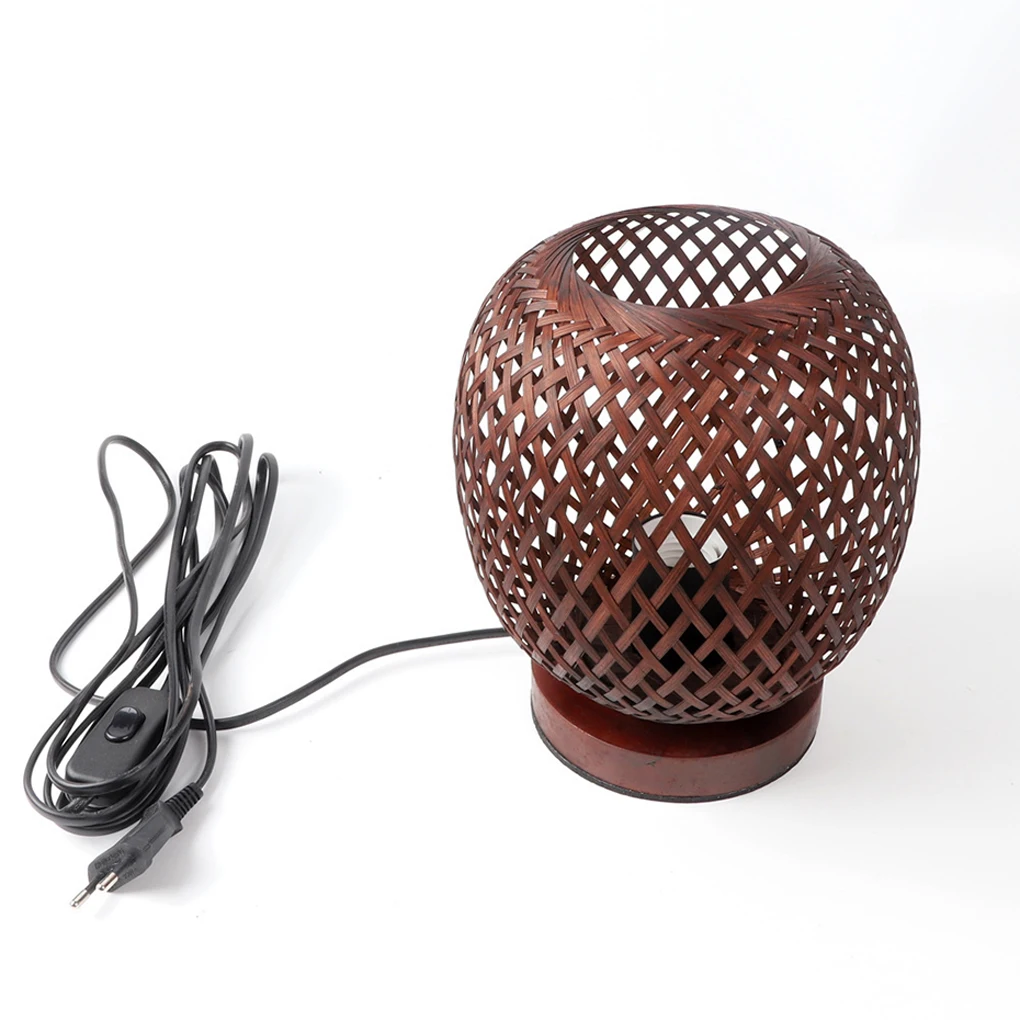 Wood Bedside Lamp Mood Light For Bedroom Handmade Bamboo Table Lamp For Tranquil And Peaceful