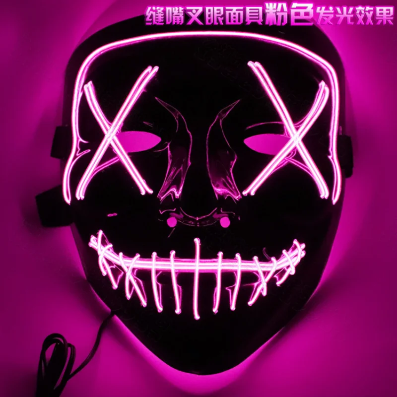 LED Light Mask Up Funny Mask From The Purge Election Year Great for Festival Cosplay Halloween Costume Cosplay Masks