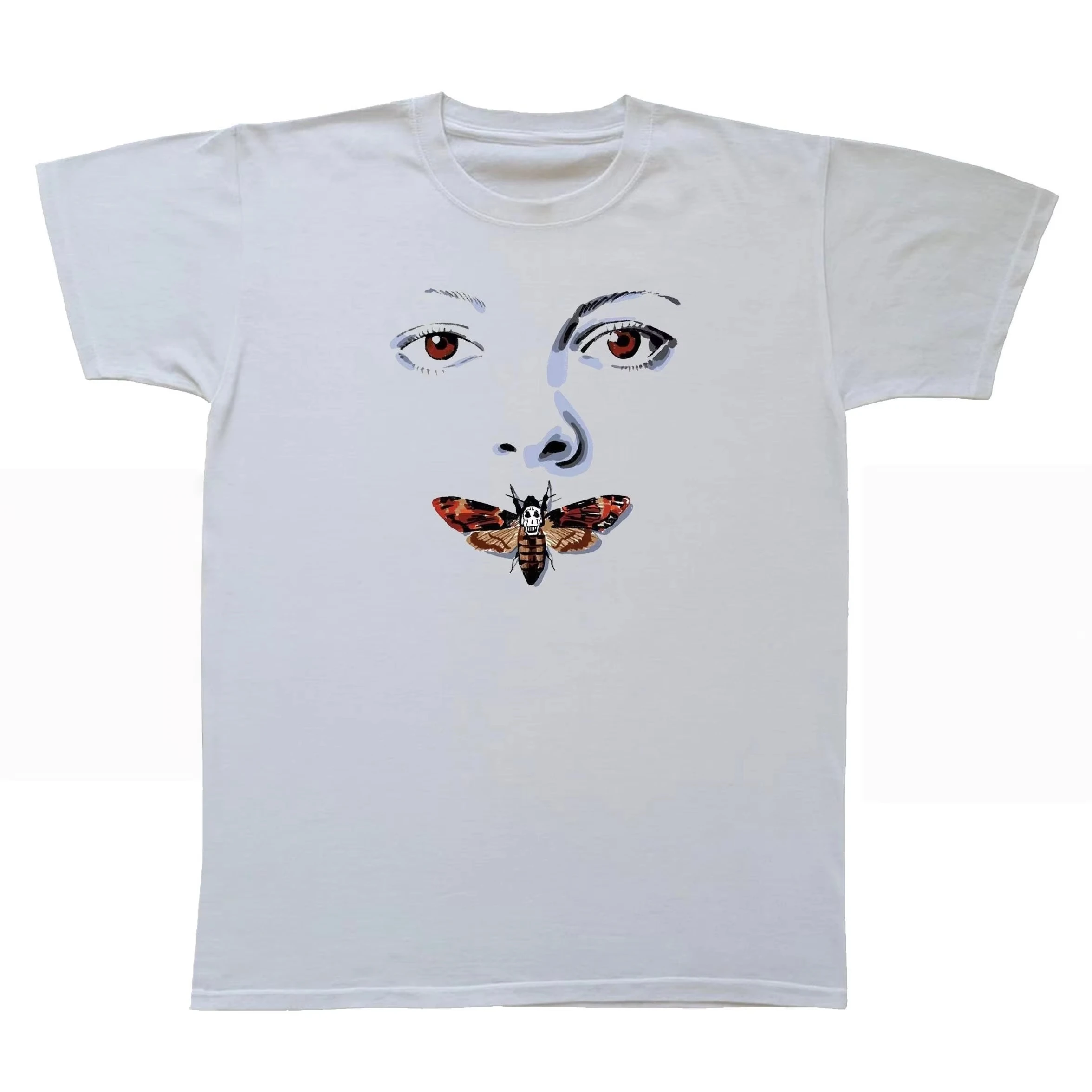 Retro Tops Silence of The Lambs Shirt Hannibal Lecter Vintage 90s Horror Movie T-shirt Casual Round Neck Printed T Shirts Unisex