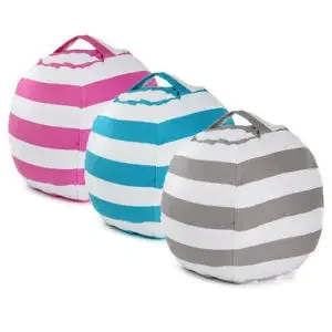 New Bean Bag Storage Stuffed Animal Chair Kids Toys Stuff Sit Zip Canvas Children Kids Plush Toy Organizer Large Capacity