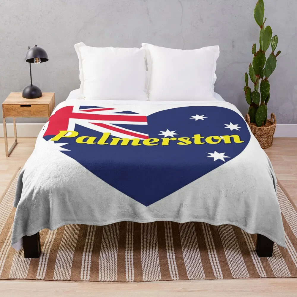 

Palmerston NT Australia Australian Flag Heart (White) - Palmerston Lover Throw Blanket Summer Blankets