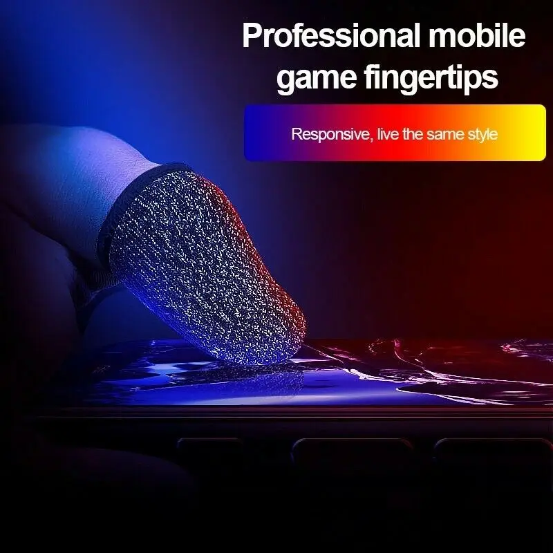 1 Pair Super Thin Gaming Finger Sleeve Breathable Fingertips For Pubg Mobile Games Touch Screen Game Accessories