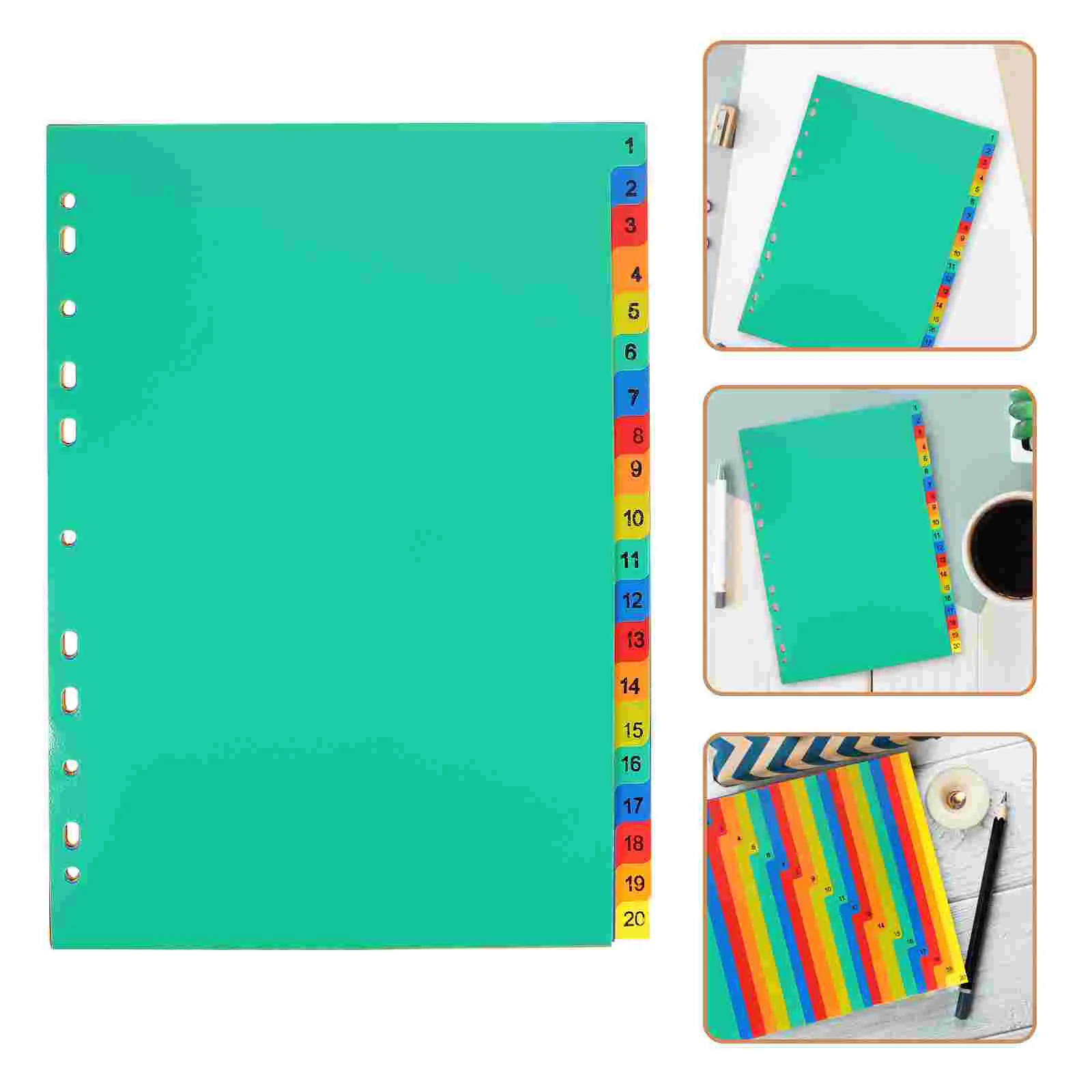 

A4 Separated Loose Leaf Plastic Binder Tabs Punched Dividers Notebook Index Page Classification Notepad Markers The