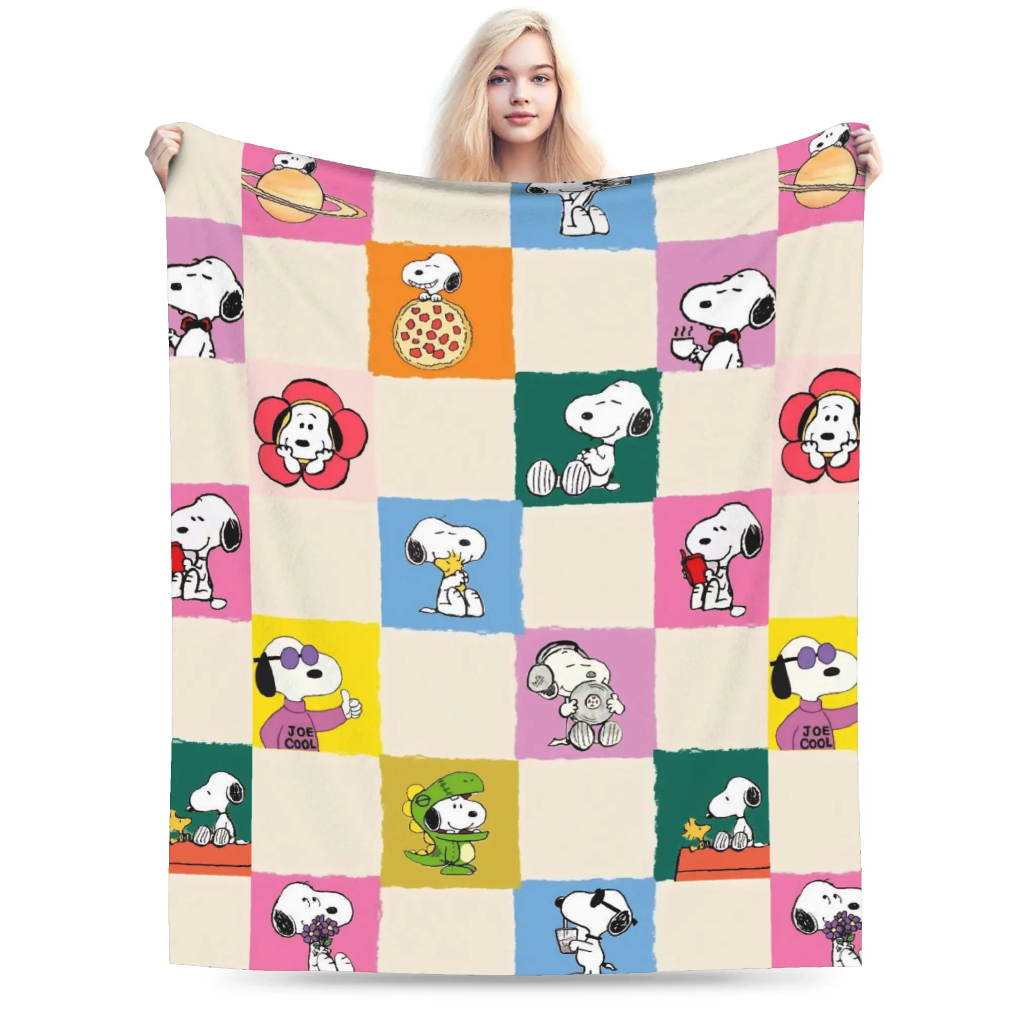

Одеяло Snoopys, фланелевое украшение, дышащее ультра-мягкое одеяло для спальни, плюшевое тонкое одеяло