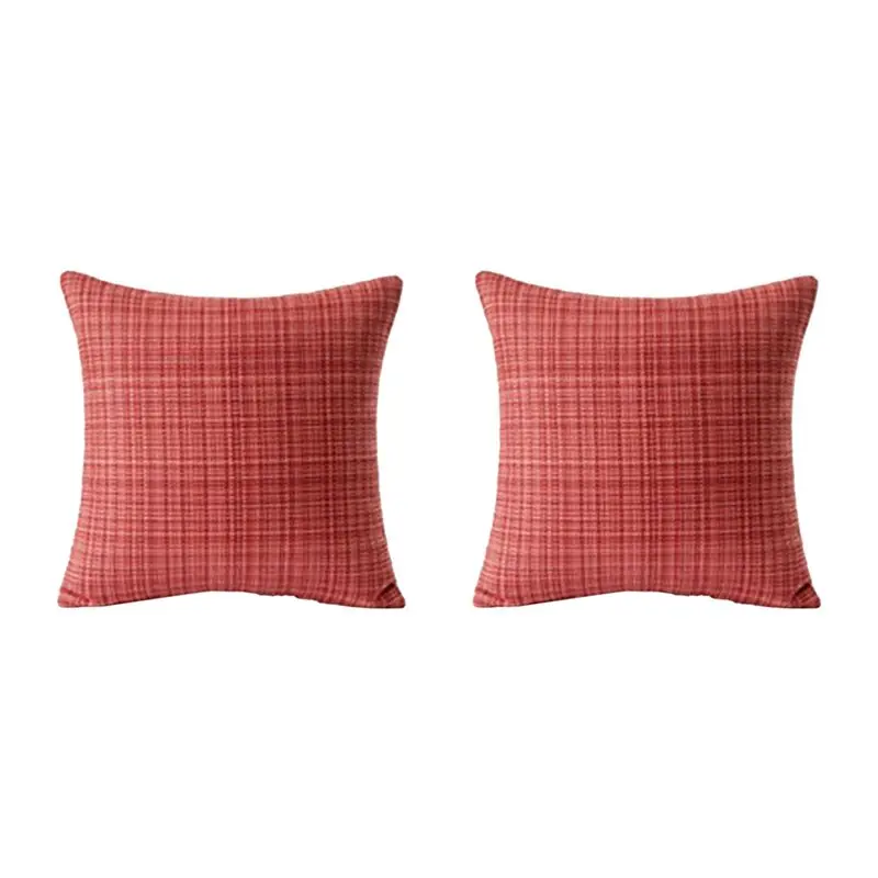 

AT13 2 Pack 18X18 Outdoor Waterproof Throw Pillow Covers Farmhouse Style Water Resistant Decorative Cushion Cover Set