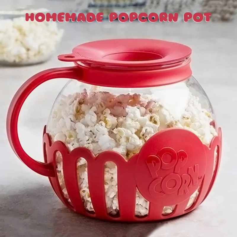 Micro-Pop Microwave Popcorn Popper with Temperature Safe Glass, 3-in-1 Lid Measures Kernels and Melts Butter, Made Without BPA