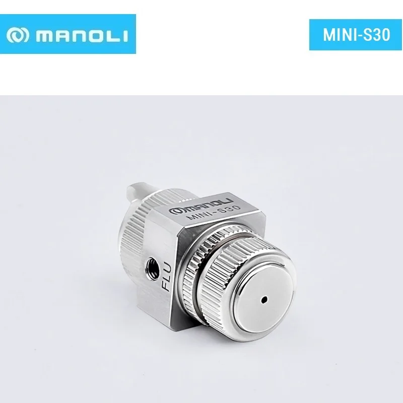 MANOLI MINI-S30 مسدس رش أوتوماتيكي من الفولاذ المقاوم للصدأ ذو ضغط الهواء المنخفض، وكلاء إطلاق، ونقل المياه الإلكترونية، وزيت مضاد لبصمات الأصابع