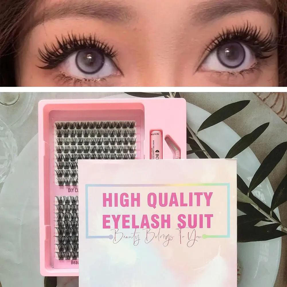 Kit de faux cils auto-adhésifs pour débutants, grande capacité, fibres douces, cils individuels pour le quotidien, les fêtes et la photographie