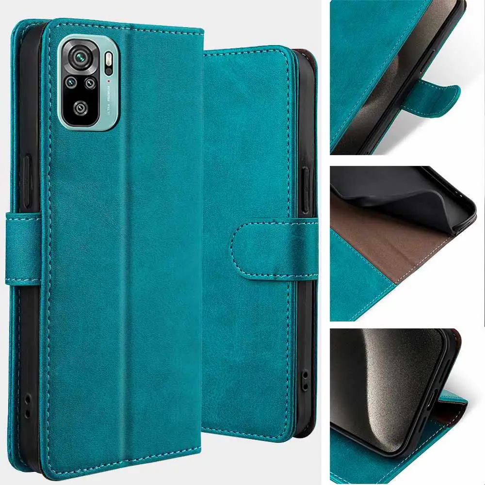 Redmi Note 10T 5G Flip Leather Case Multi card Protective Cover for Xiaomi Redmi Note 10 Pro Max note 10S 10 Lite Kickstand Case