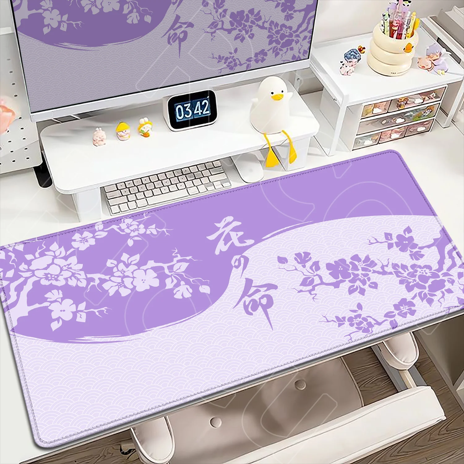 Japanese Style Gaming Mouse Pad Kawaii Pink Sakura Table Pad 120x60cm Large Size Carpet Art Design Keyboard Rug for Laptop Gamer