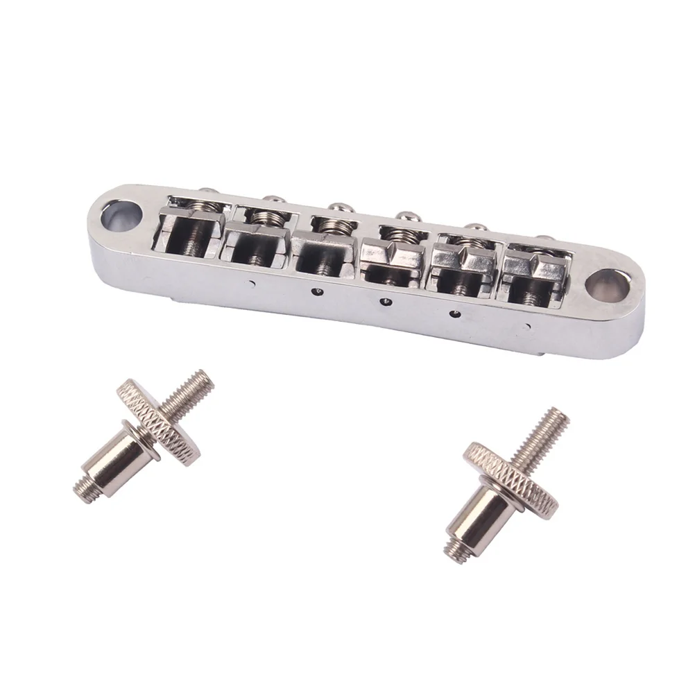 

Tune Matic Bridge for Jazz Guitar Chrome Plated Adjustable Replacement Bridge Center Post Distance 73mm 52mm Guitar Parts