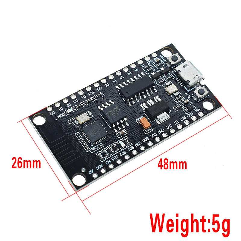 NodeMCU V3 Lua WIFI module integration of ESP8266 + extra memory 32M flash, USB-serial CH340G