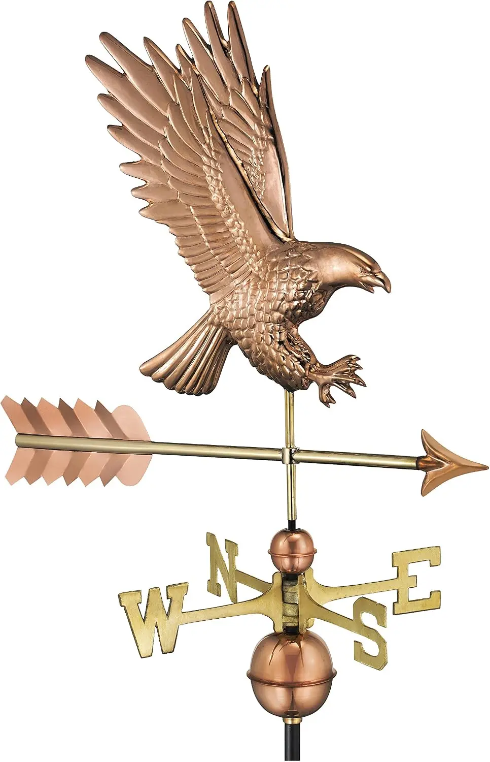 Polished Copper Bald Eagle Weathervane Americana