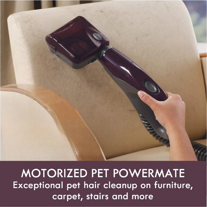 Friendly Lightweight Bagless Compact Canister Vacuum with Pet Powermate, HEPA, Extended Telescoping Wand, Retractable Cord