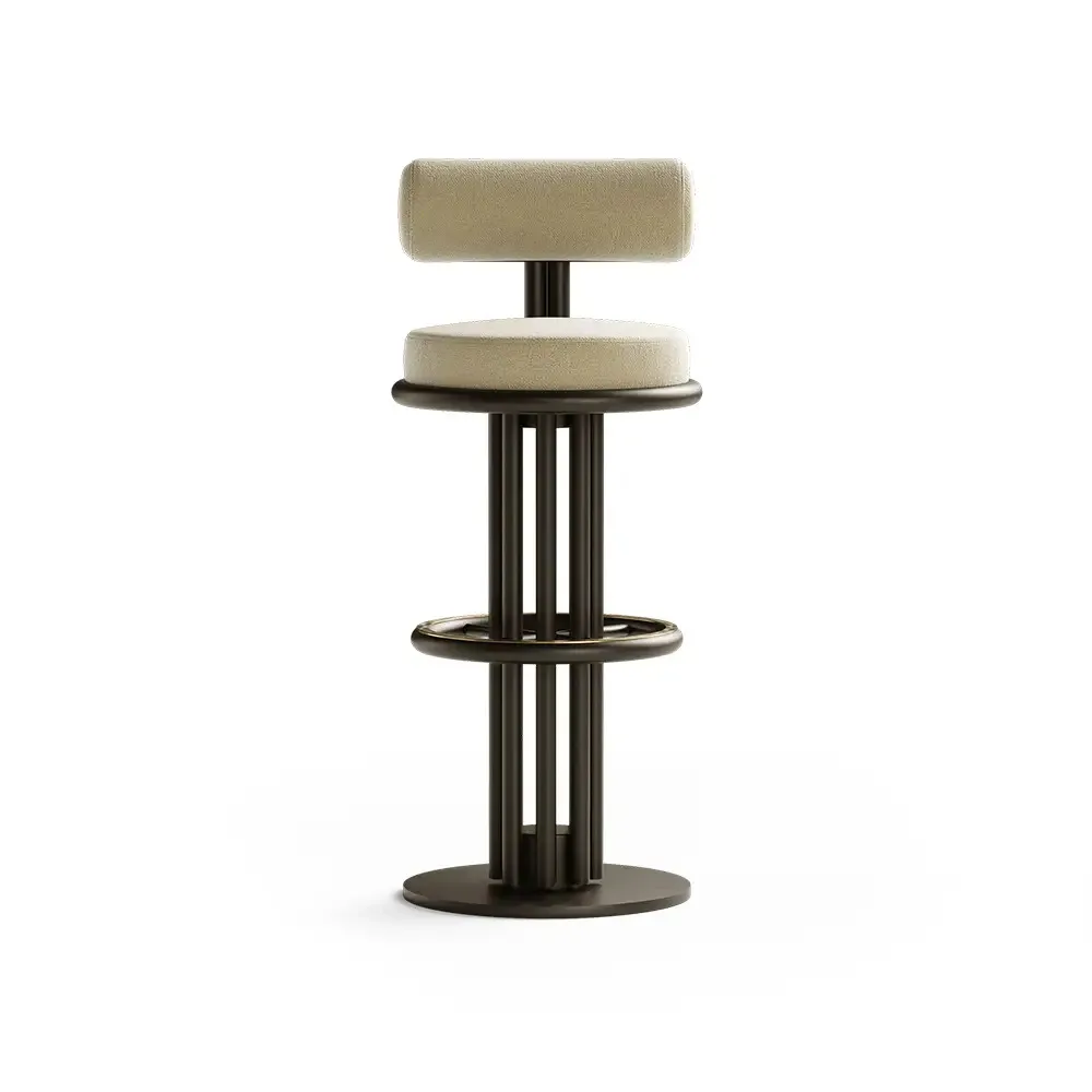 ^&Nordic Modern Retro Style Bar Stool Minimalist Design with Simple Fabric Cushions for Restaurants Bars Cafes Kitchen Islands