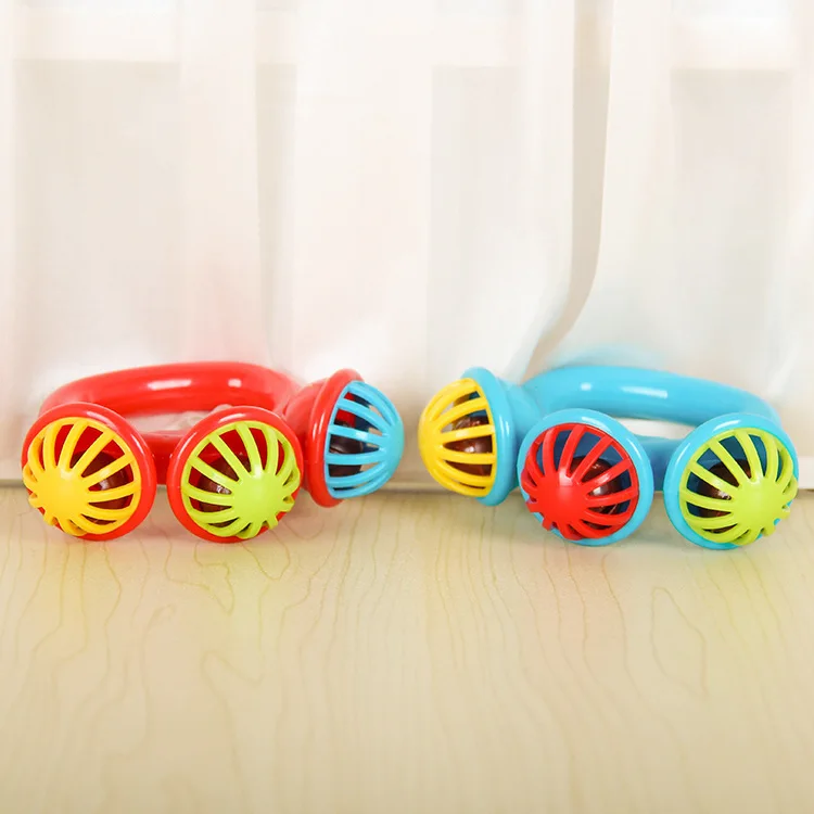 Infant comfort rattle 0-3 years old ringing three-headed be Hand Grasping Ball Toys Rattle Early Educational Hand Bell Baby Toys