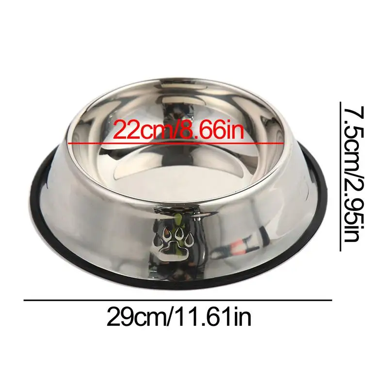 Stainless Steel Dogs Bowls Pet Feeding Dish Heavy Duty Anti-Fall Dog Cat Food Bowl Water Dishes for Large Dog Pets supplies