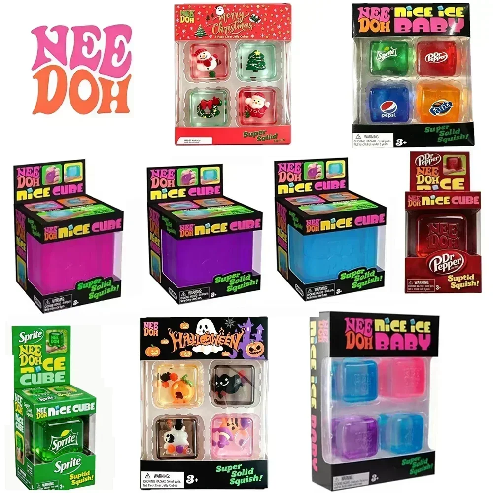 NEW Trending Nee Doh Jellyfish & Cube Squish Toy - Soft Jelly Squeeze Stress Relief Fidget, Sensory NeeDoh for Kids & Adults***