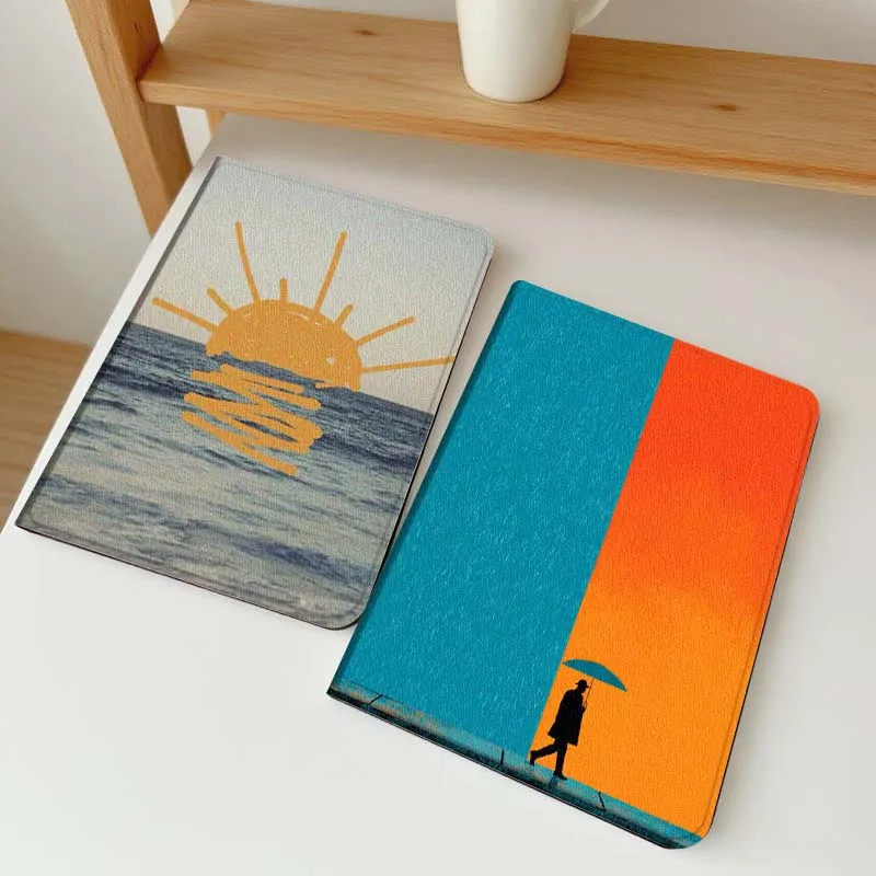 

Cartoon Sun Sea Wave Tablet Case For Apple iPad Air Pro mini 1 2 3 4 5 6 7 8 9 11 M2 M3 M5 M4 5th 6th 7th 10th 11th Gift