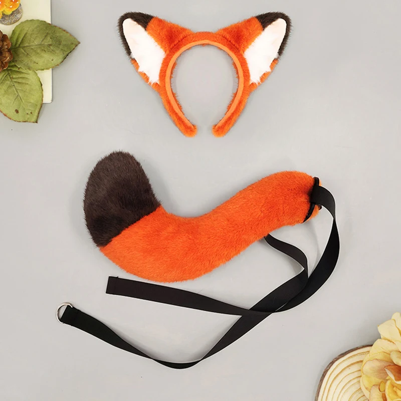 ที่คาดผมหางสัตว์คอสเพลย์อะนิเมะฟ็อกซ์ ชุดเต็ม ขนสัตว์เทียม หูสัตว์ ที่คาดผม หางสัตว์ สำหรับงานคาร์นิวัล ปาร์ตี้ แต่งกายบนเวที อุปกรณ์ประกอบฉาก