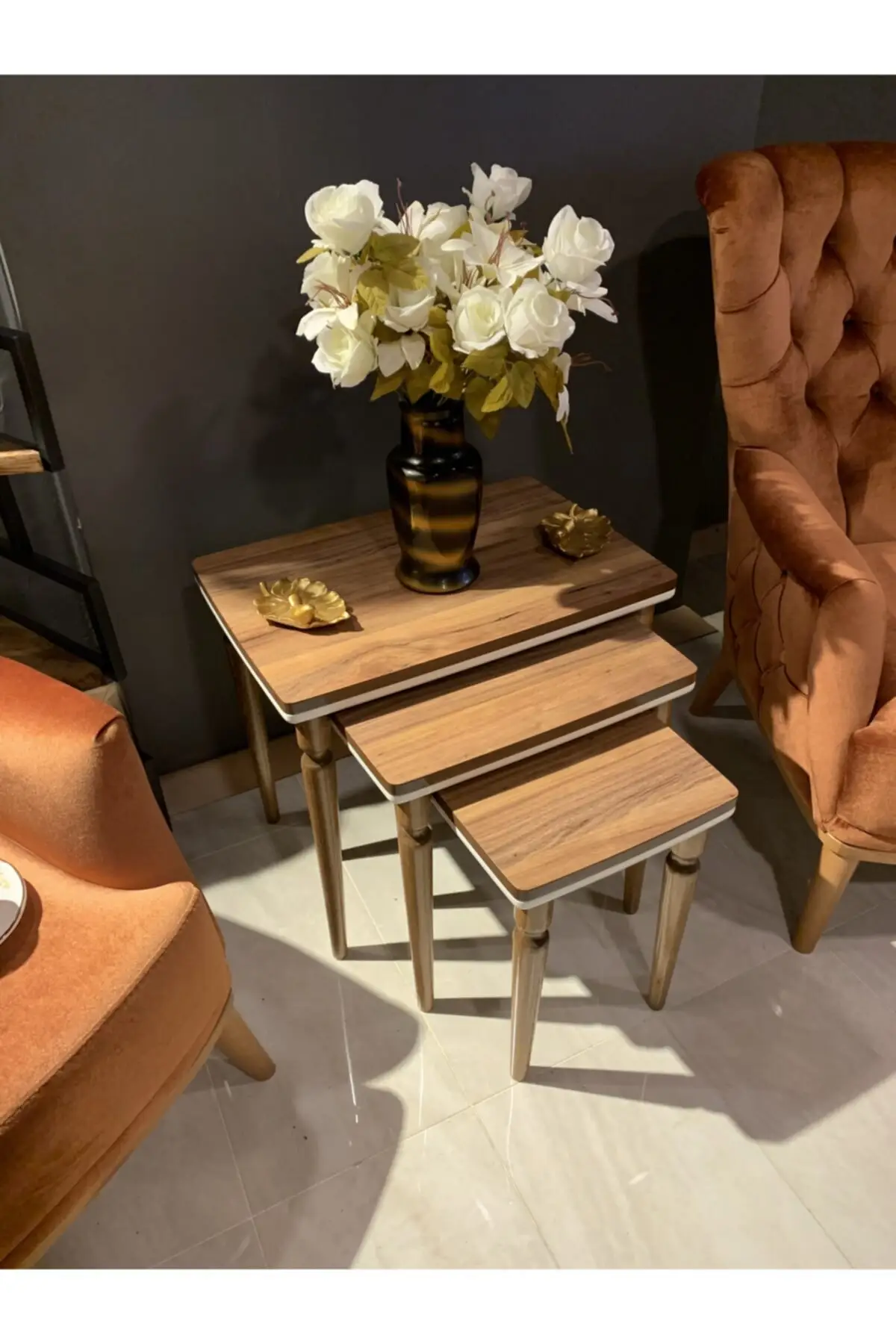 3 pcs Zigon Coffee Table Walnut coffee tables