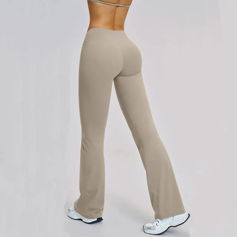 Fitness Yoga Pants Women High Waist Flared Leggings Gym Workout Runing Sport Leggings High Elastic Force Yoga Wide Leg Pants