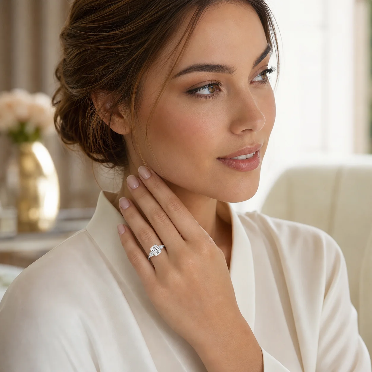 S925 Sterling Silver Moissanite Ring 5 Carat Luxury Shiny Asscher Cut Diamond Ring for Women Elegant Unique Design