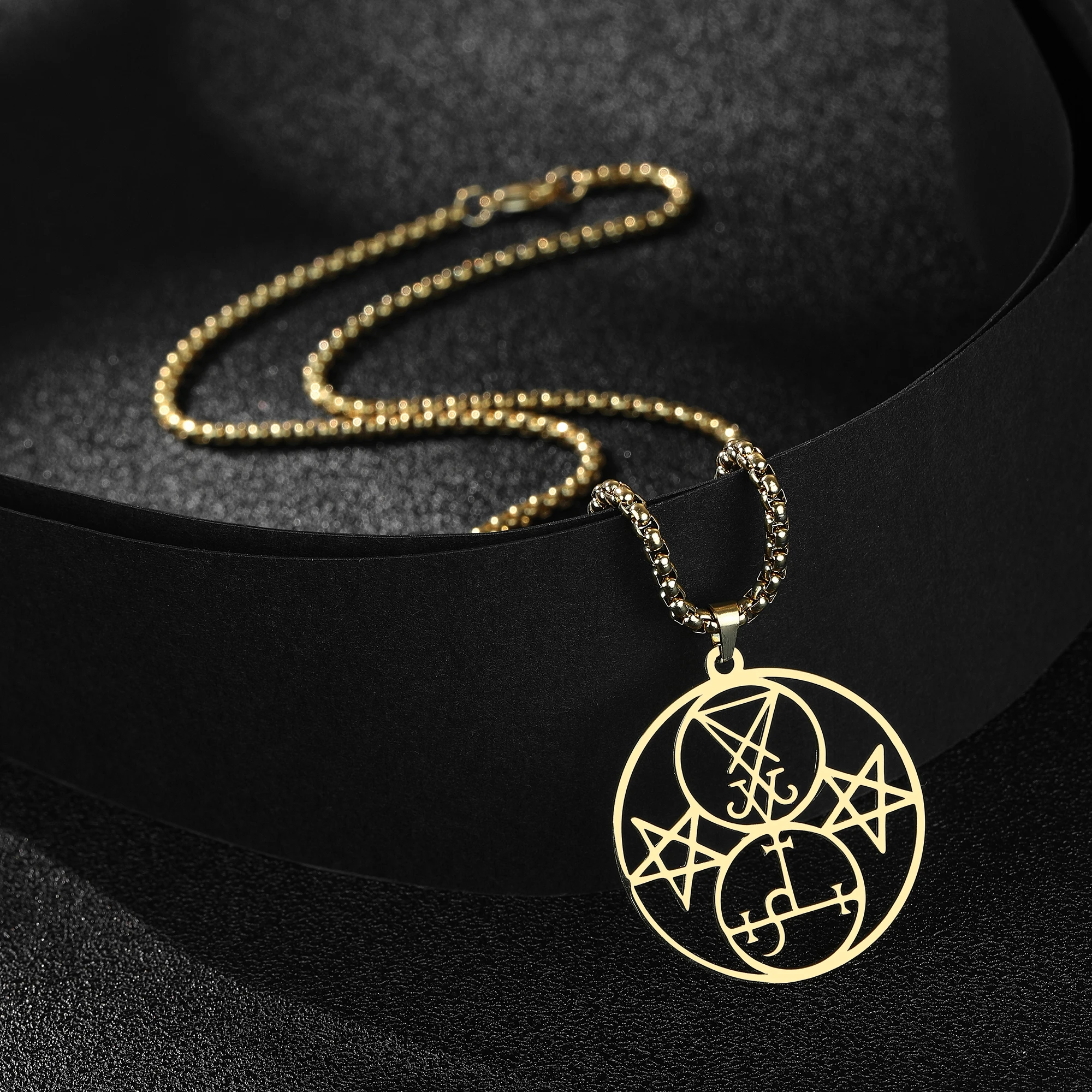 Amaxer Demon Side of Lucifer Lilith Satanic Necklace  Amulet Talisman Stainless Steel  Jewelry