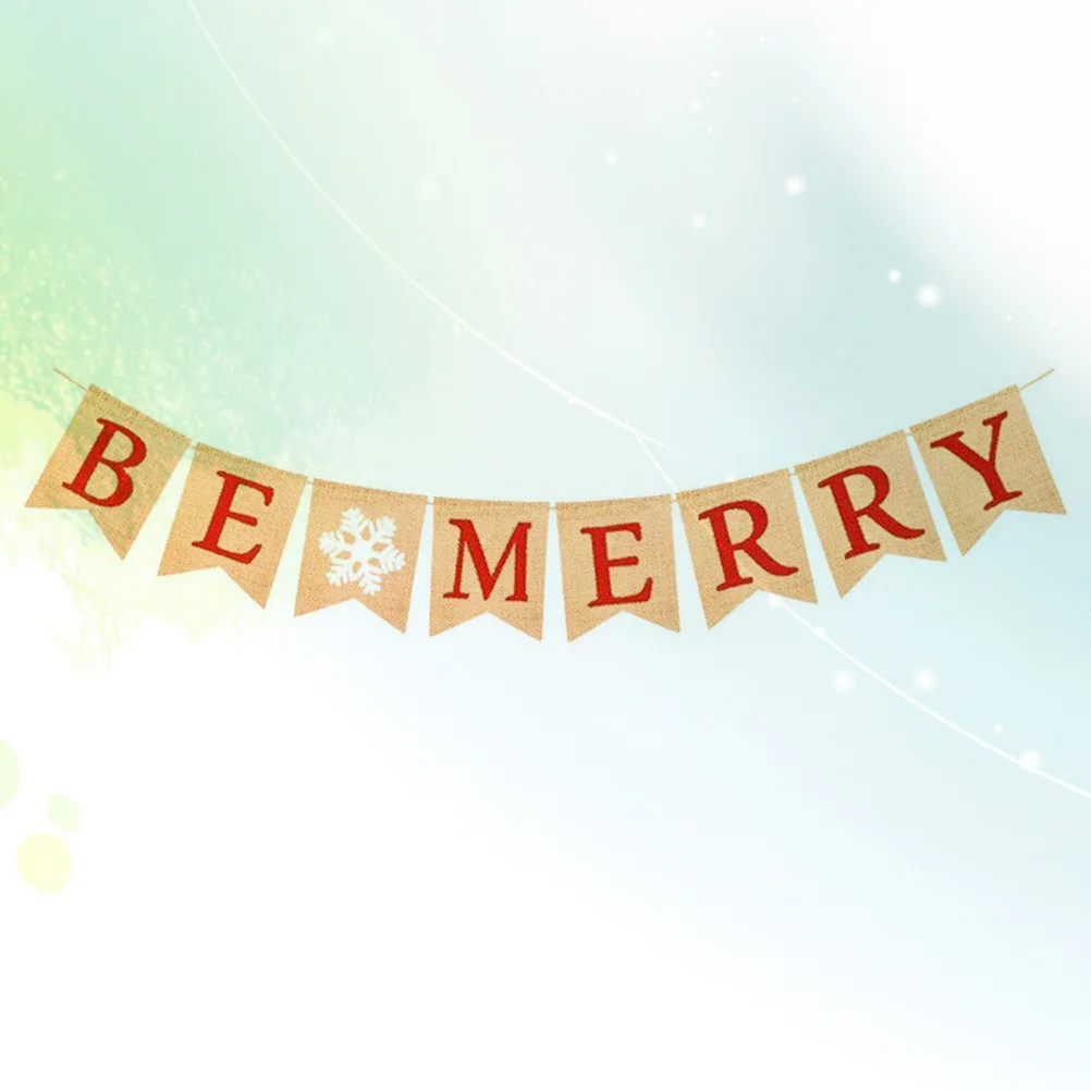 

Christmas Burlap Bunting Banner Hanging Decor Party Wall Window Tree Outdoor Indoor Festival Decoration Christmas Party