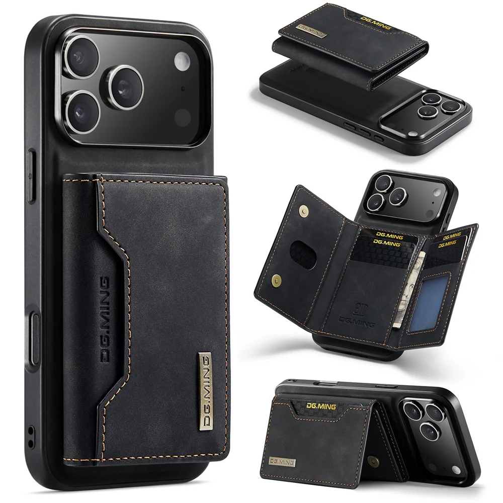 

DG.Ming Luxury Phone Case For Iphone 17 Pro Max 17 Air 16 Plus Magnetic Leather Split Type Wallet Card Case Back Cover