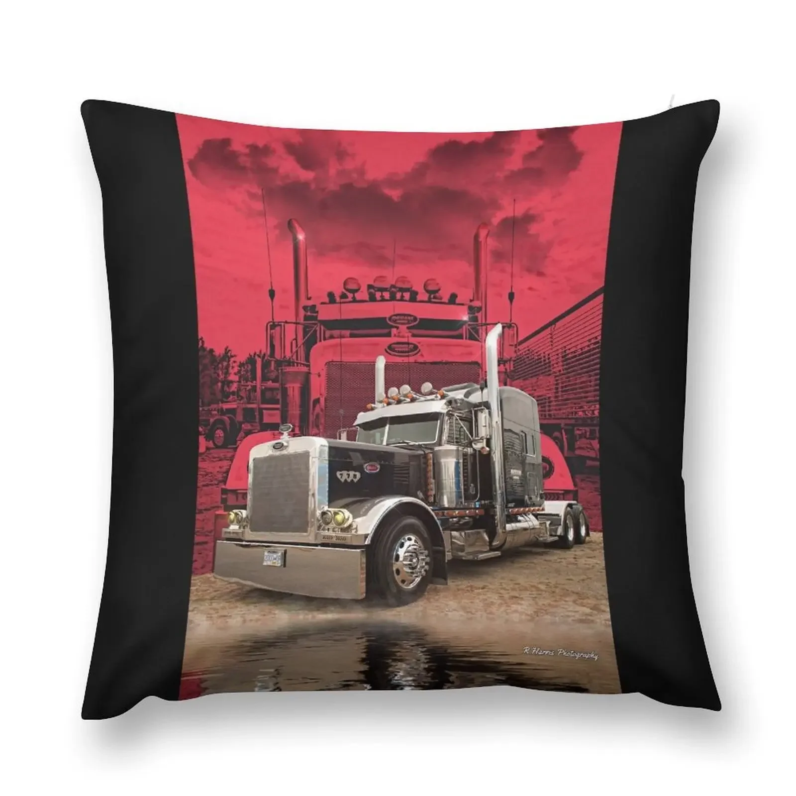 

Peterbilt with Red Peterbilt background Throw Pillow ornamental pillows Cushions Cushions Cover pillow