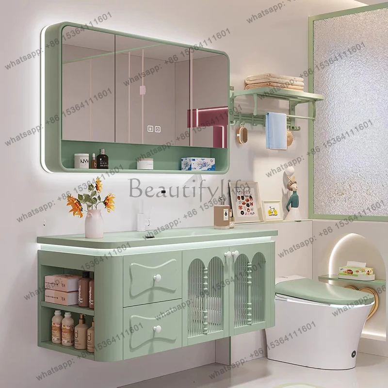 Luxury Modern Bathroom Cabinet Sink Organizer Closet Partitions Cupboard Gadgets