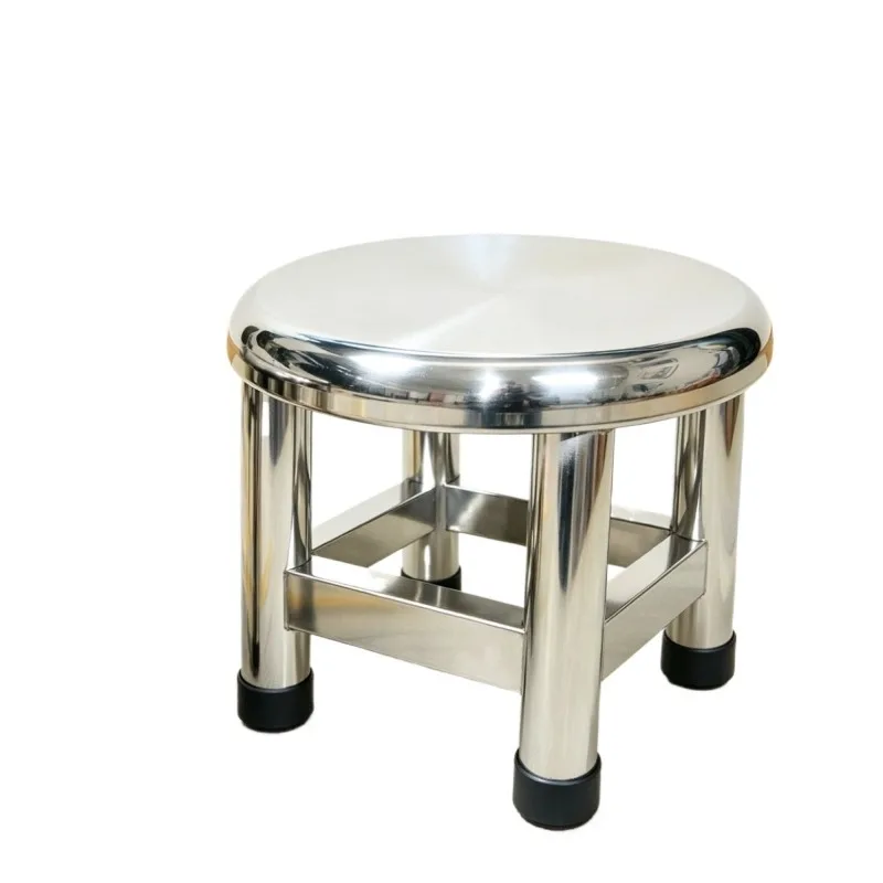 304 stainless steel small round stool shoe changing household small stool bathroom bath waterproof sturdy dining