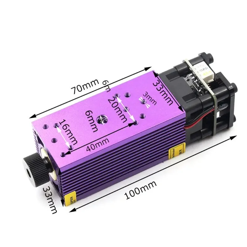 Oxlasers NEW 450nm 2500mW Blue Laser Module 3000mW 3.5W Engraving Laser Head 5W Focusable Cutting Laser with PWM Purple Heatsink