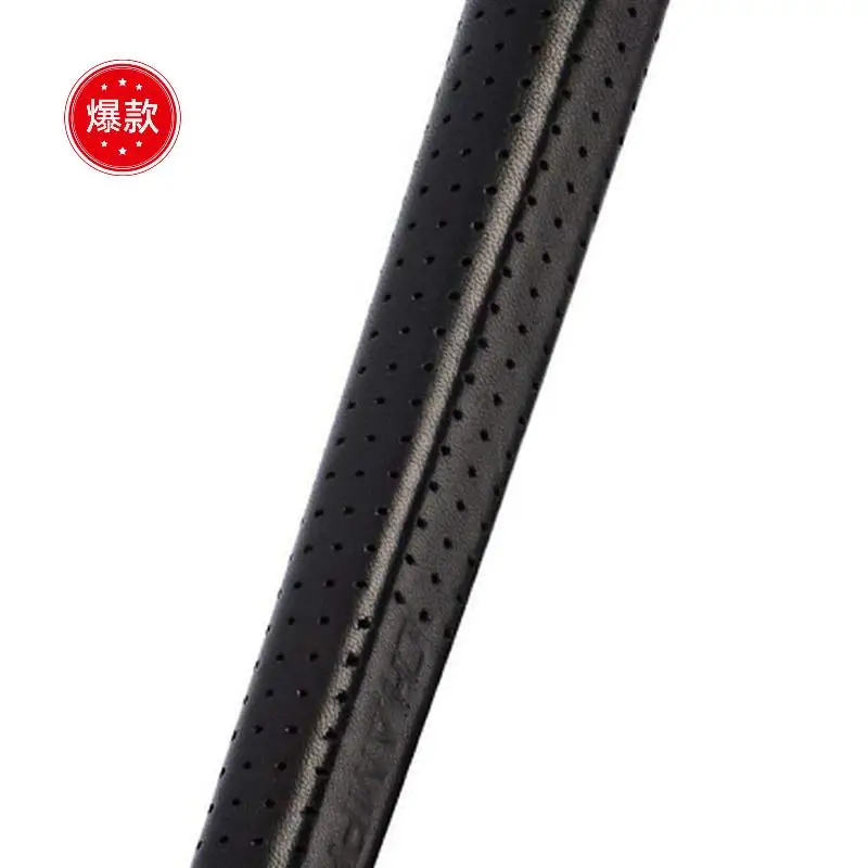 

3X Wrap Golf Grip Pure Handmade Leather Material Standard Golf Club Grips Putter Grips-Black