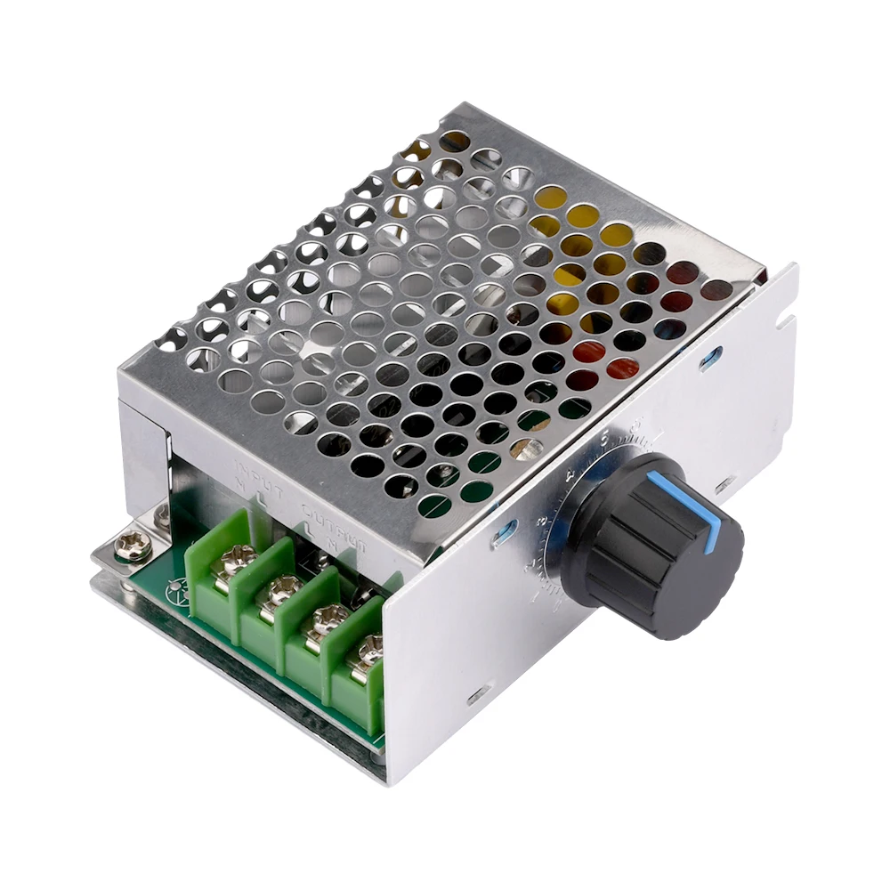 AC 220V zu DC 10-210V 20A SCR PWM Motor Drehzahl regler Gouverneur Spannungs regler Geschwindigkeit Volt Steuersc halter mit Potentiometer – Detail 9