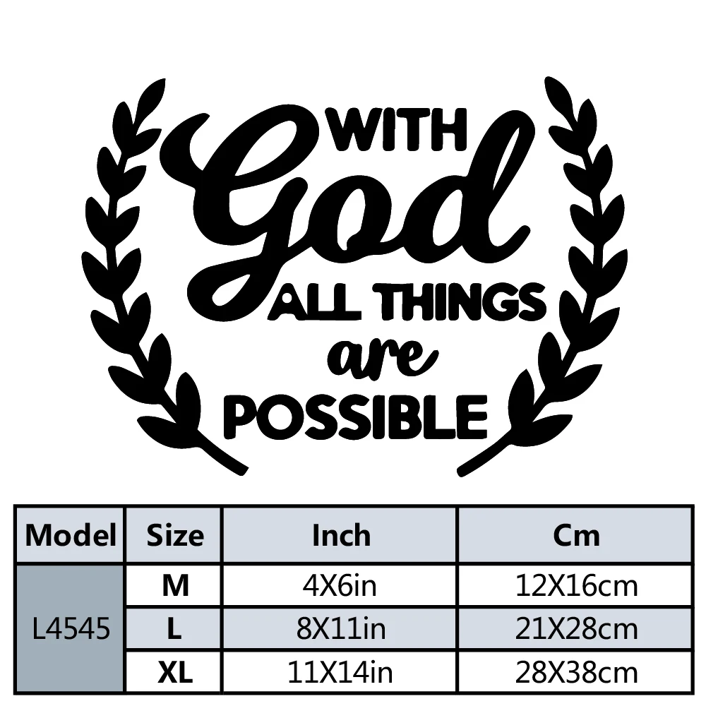 Lovely WITH god ALL THINGS are POSSIBLE Car Sticker For Truck Window Bumper Auto Suv Door Laptop Kayak Vinyl Decal