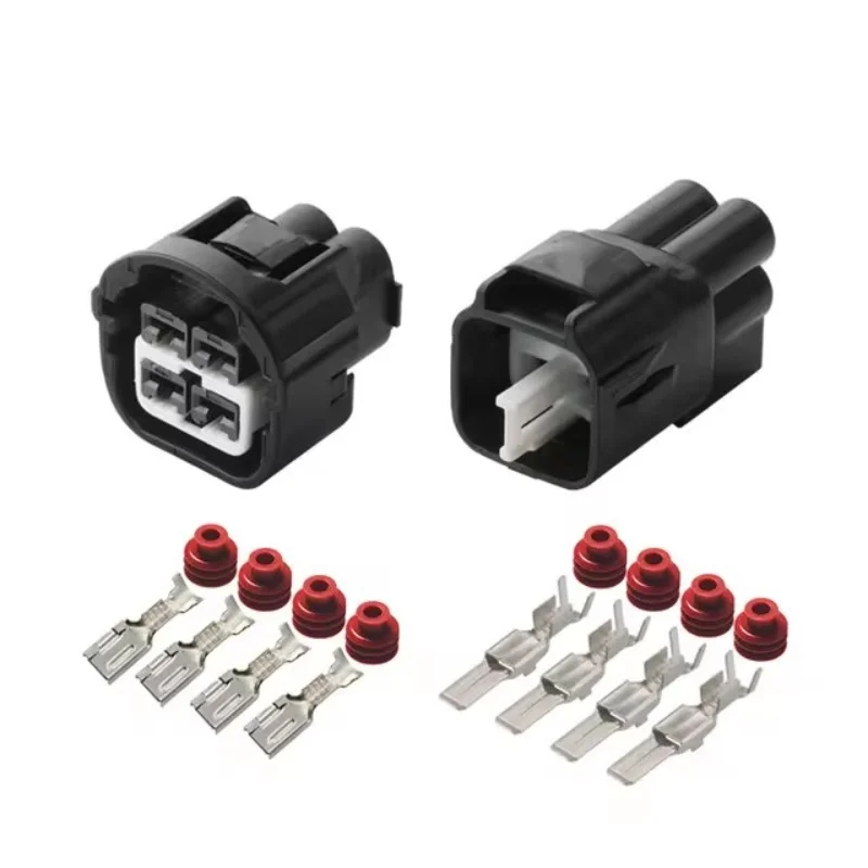 

1-20 sets Dj7041y-4.8-11/21 electronic fan socket fan plug 4-hole sheath waterproof connector 4P