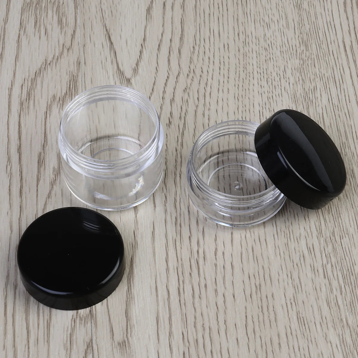 

6Pcs Cream Jars Clear Plastic Containers Assorted Sizes Eyeshadow Lip Balm Sampling Travel Storage Clear Jar