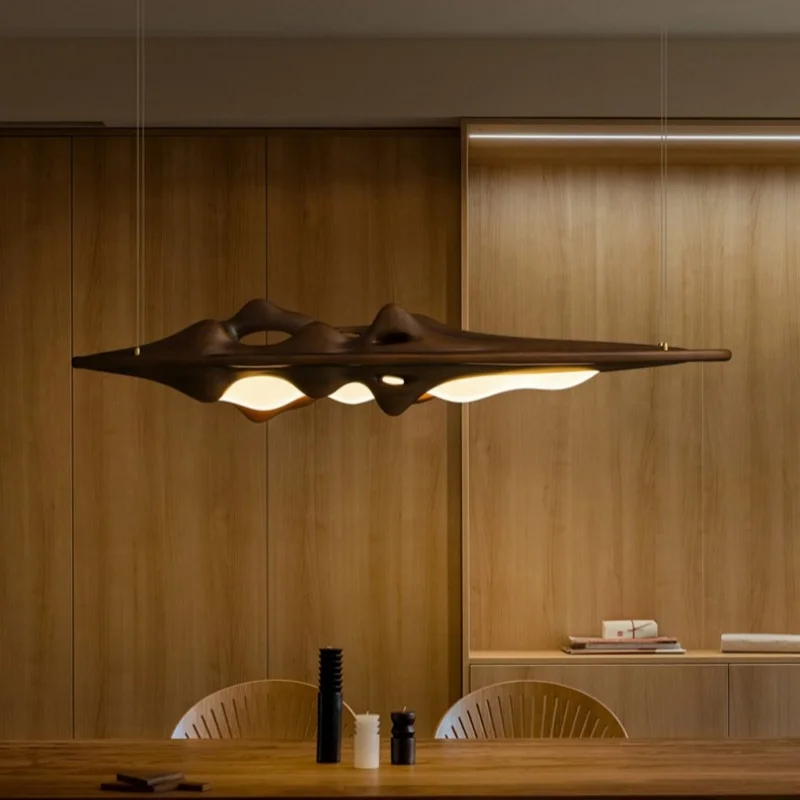 

New Chinese style antique island solid wood pendant lamp designer creative wooden living room dining room tea room pendant lamp